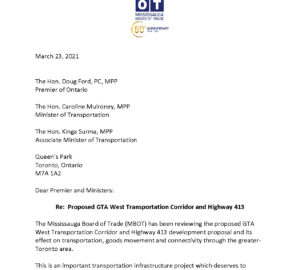 Letter to Premier Ford & Ministers on GTA West Corridor – March 23 2021_Page_1